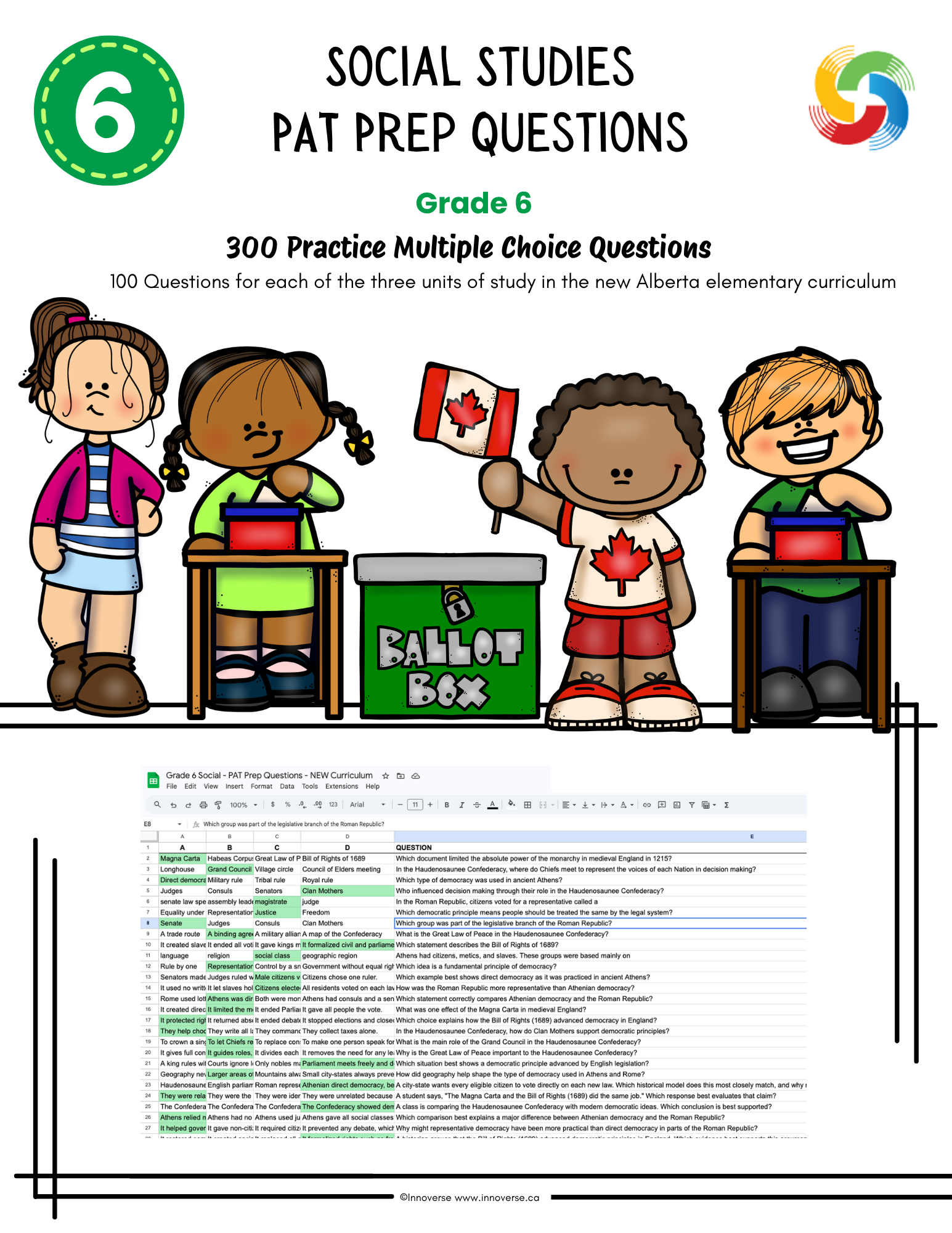 Grade 6 Social Studies Alberta: The COMPLETE 300-Question Bank