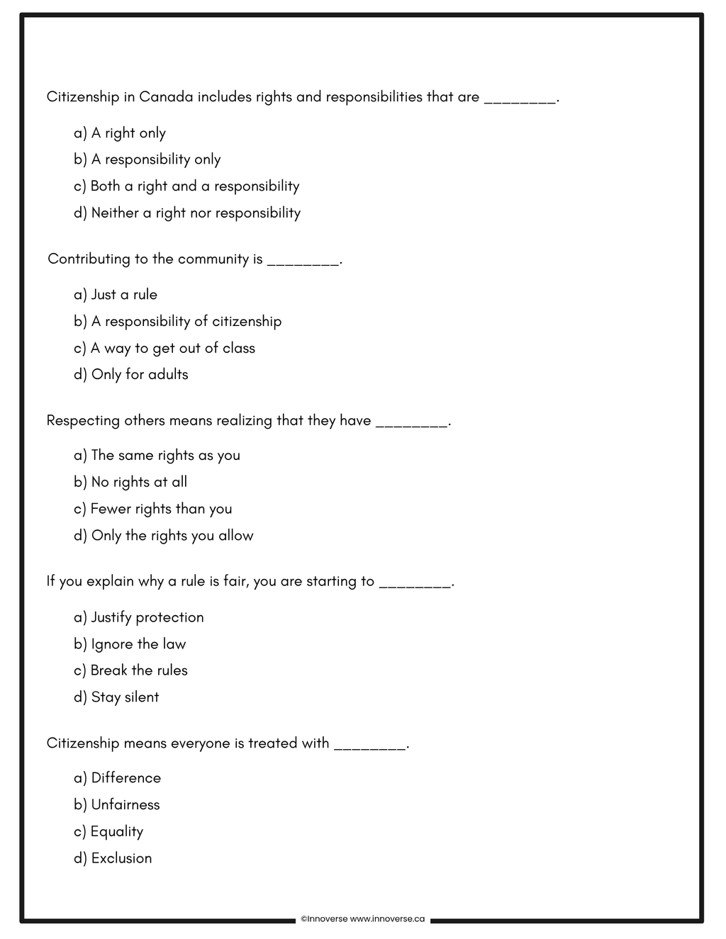 Grade 4 Social Studies - Alberta New Curriculum - COMPLETE 300 Question Bank for Assessments