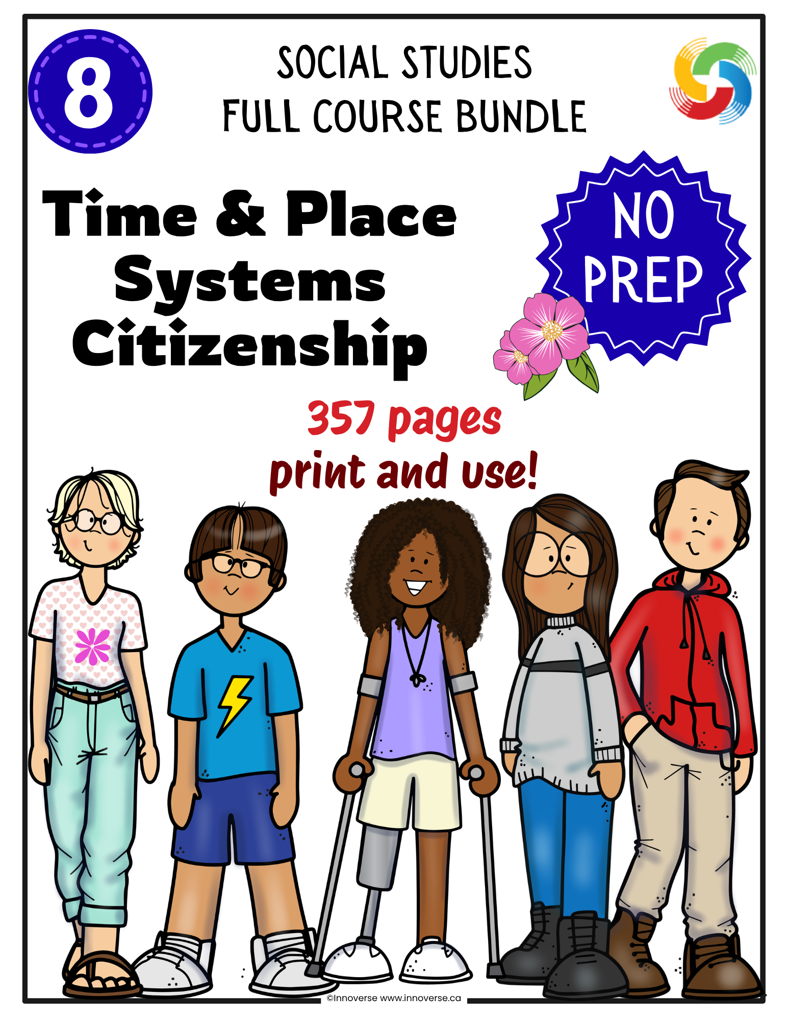 Grade 8 Alberta Social Studies Curriculum Bundle — Time and Place, Systems, and Citizenship | Complete Workbook Set | Innoverse Educational Resources