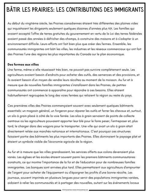 Alberta Grade 7 Social Studies French Immersion Full Course Bundle: Time and Place, Systems, and Citizenship (449 Printable Pages)