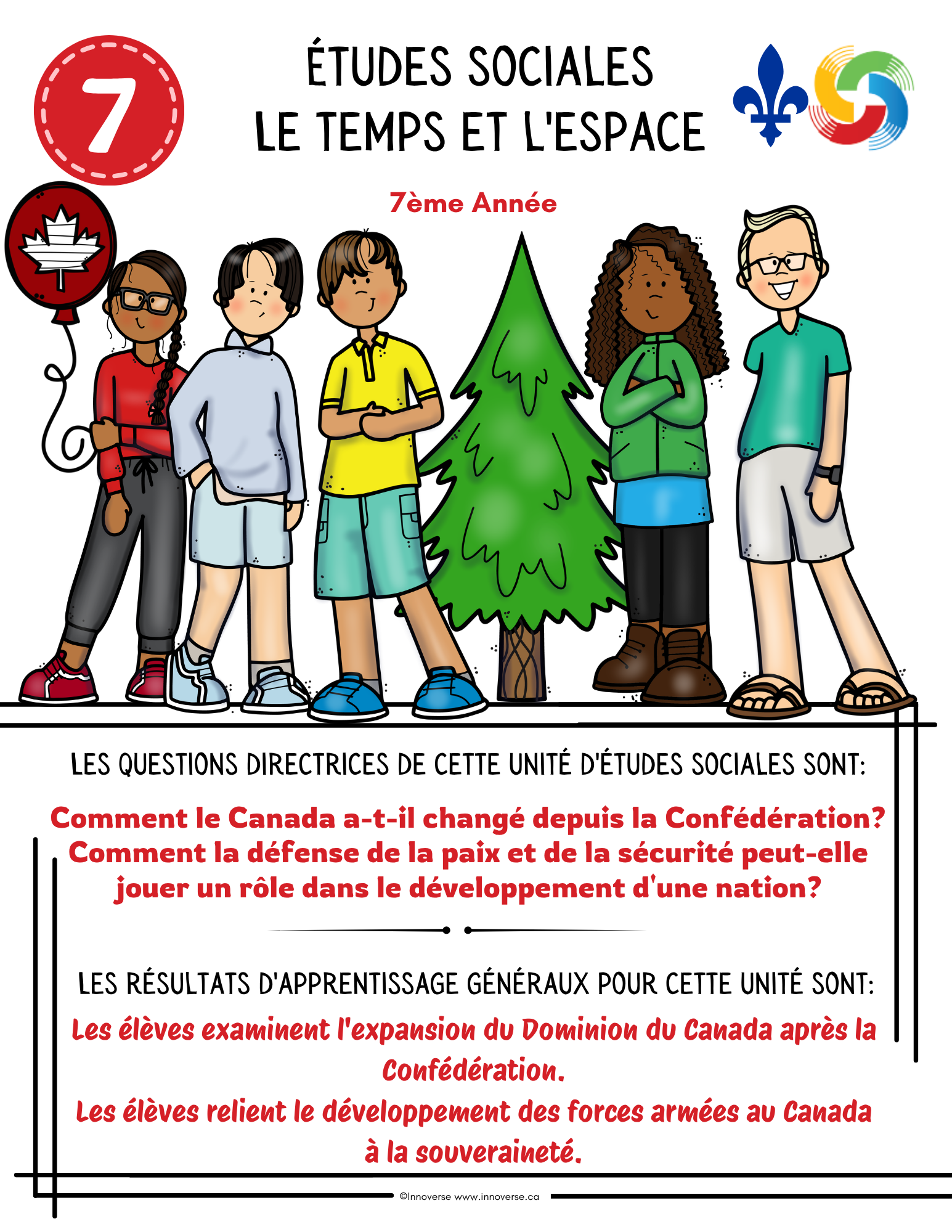 Grade 7 Social Studies Time and Space Unit | Alberta NEW Curriculum | French Immersion Resource Le Temps et L'espace