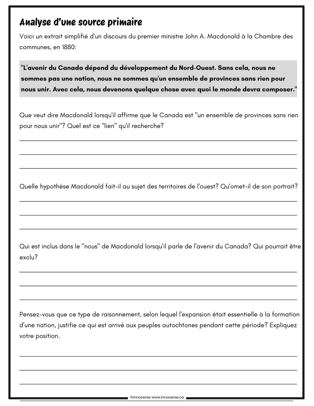 Grade 7 Social Studies Time and Space Unit | Alberta NEW Curriculum | French Immersion Resource Le Temps et L'espace