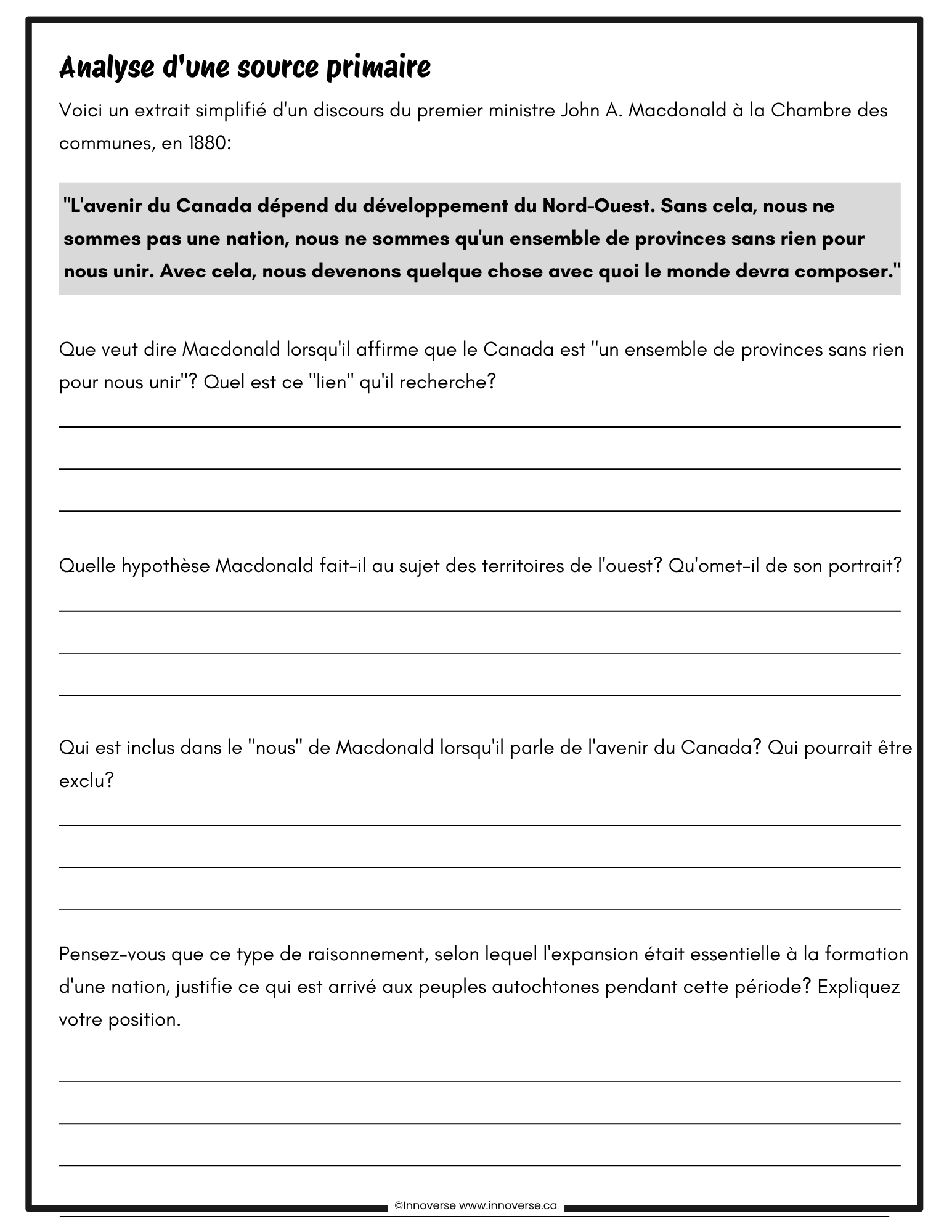Grade 7 Social Studies Time and Space Unit | Alberta NEW Curriculum | French Immersion Resource Le Temps et L'espace