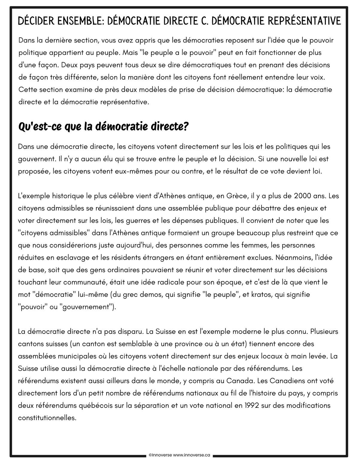 8e année Études Sociales | Alberta| Systèmes | Comment les sociétés s'organisent