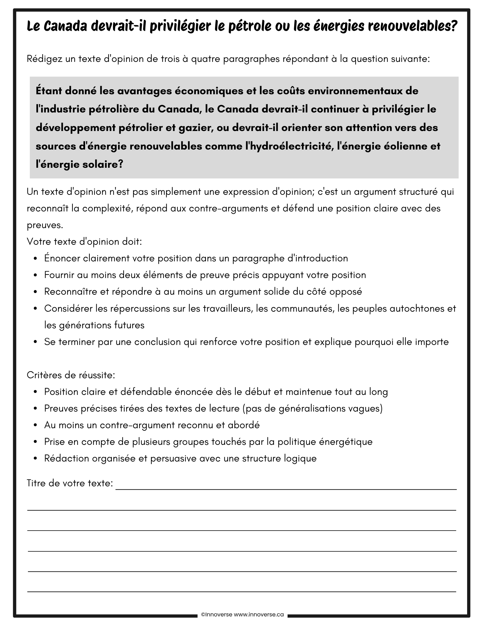Grade 9 French Immersion Social Studies Le Temps et L'espace - Complete Unit 286 Pages, Alberta NEW Program of Studies