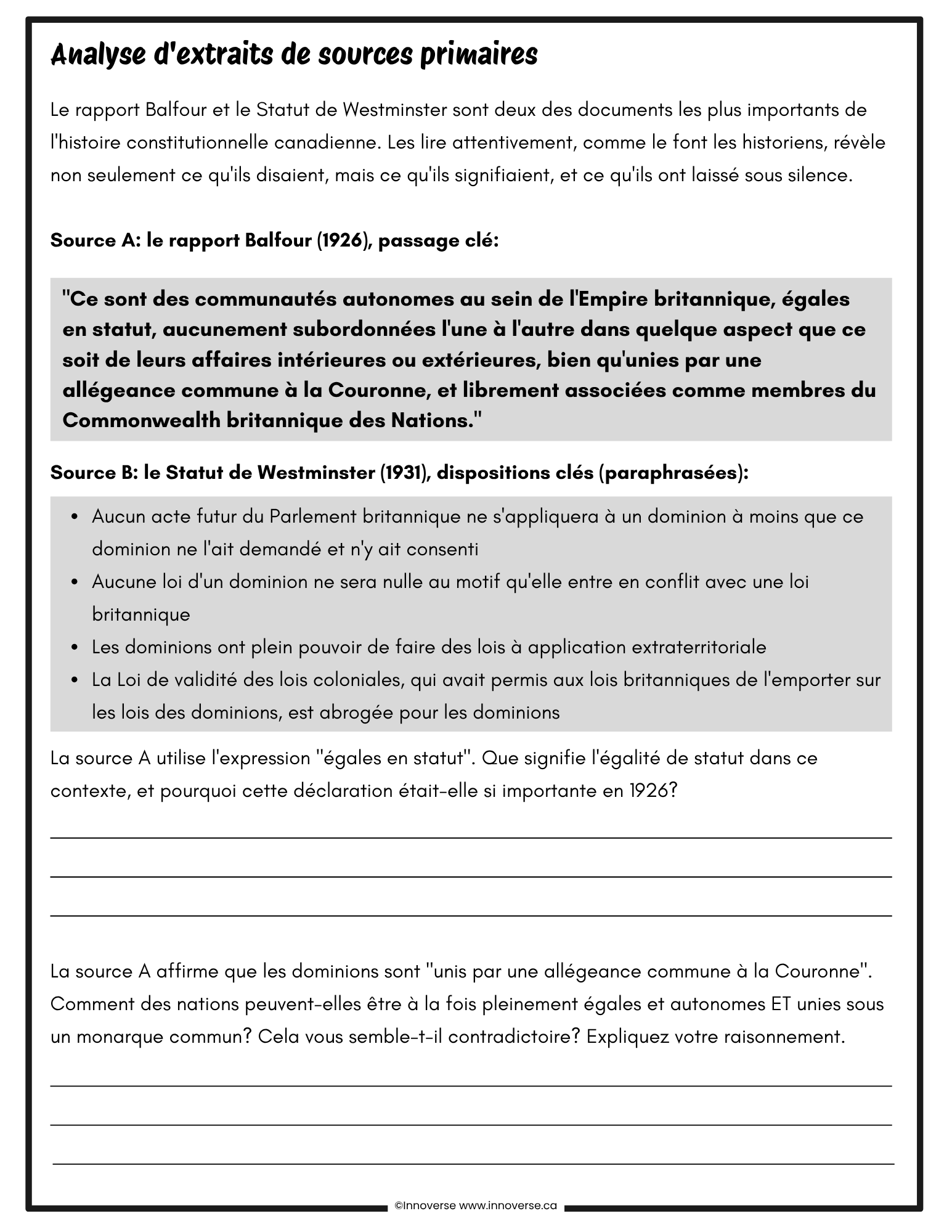 Grade 9 French Immersion Social Studies Le Temps et L'espace - Complete Unit 286 Pages, Alberta NEW Program of Studies