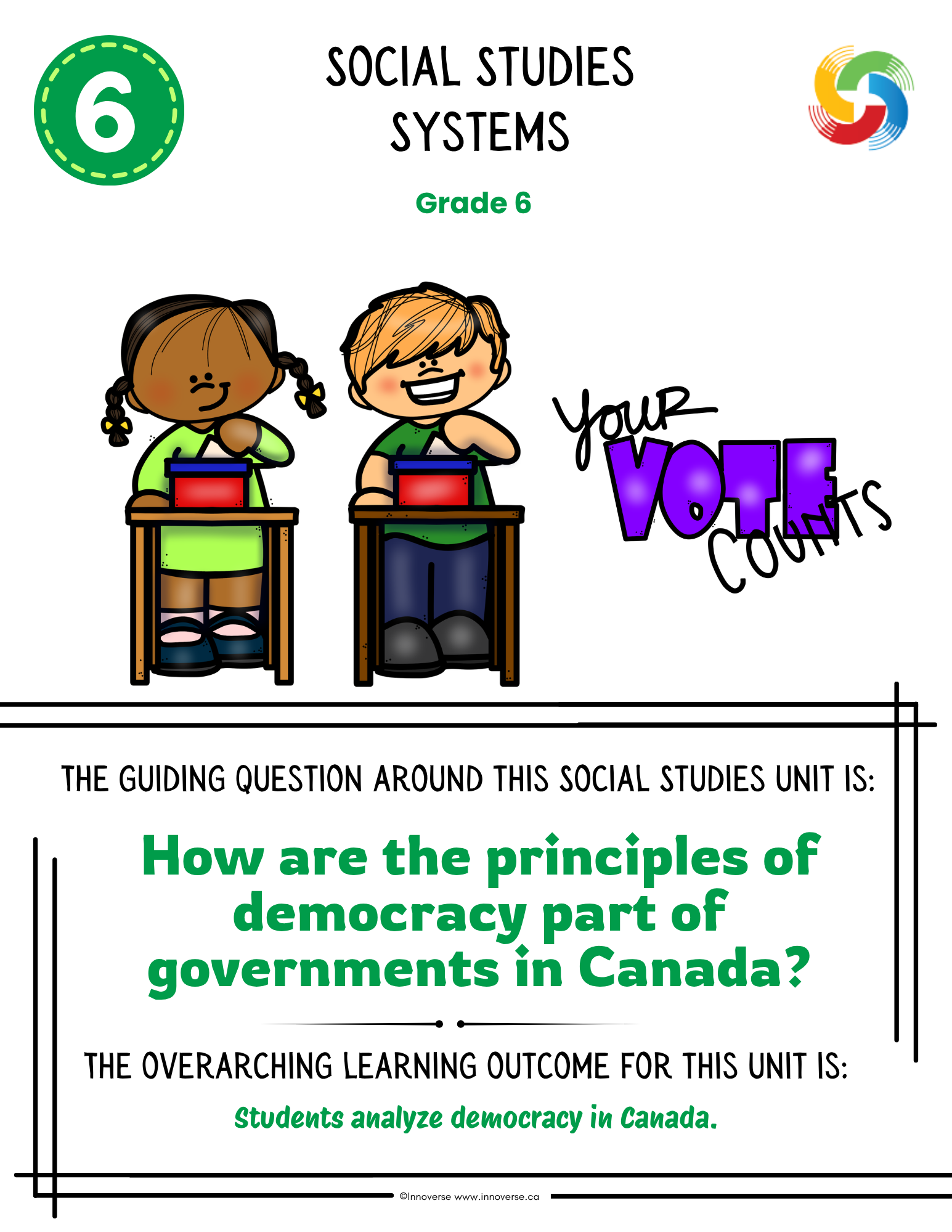 Grade 6 Social Studies - Systems - New Alberta Curriculum - No Prep Unit Workbook