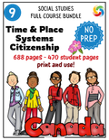 Grade 9 Social Studies Alberta — Complete Curriculum Bundle - No Prep - ALL THREE STRANDS