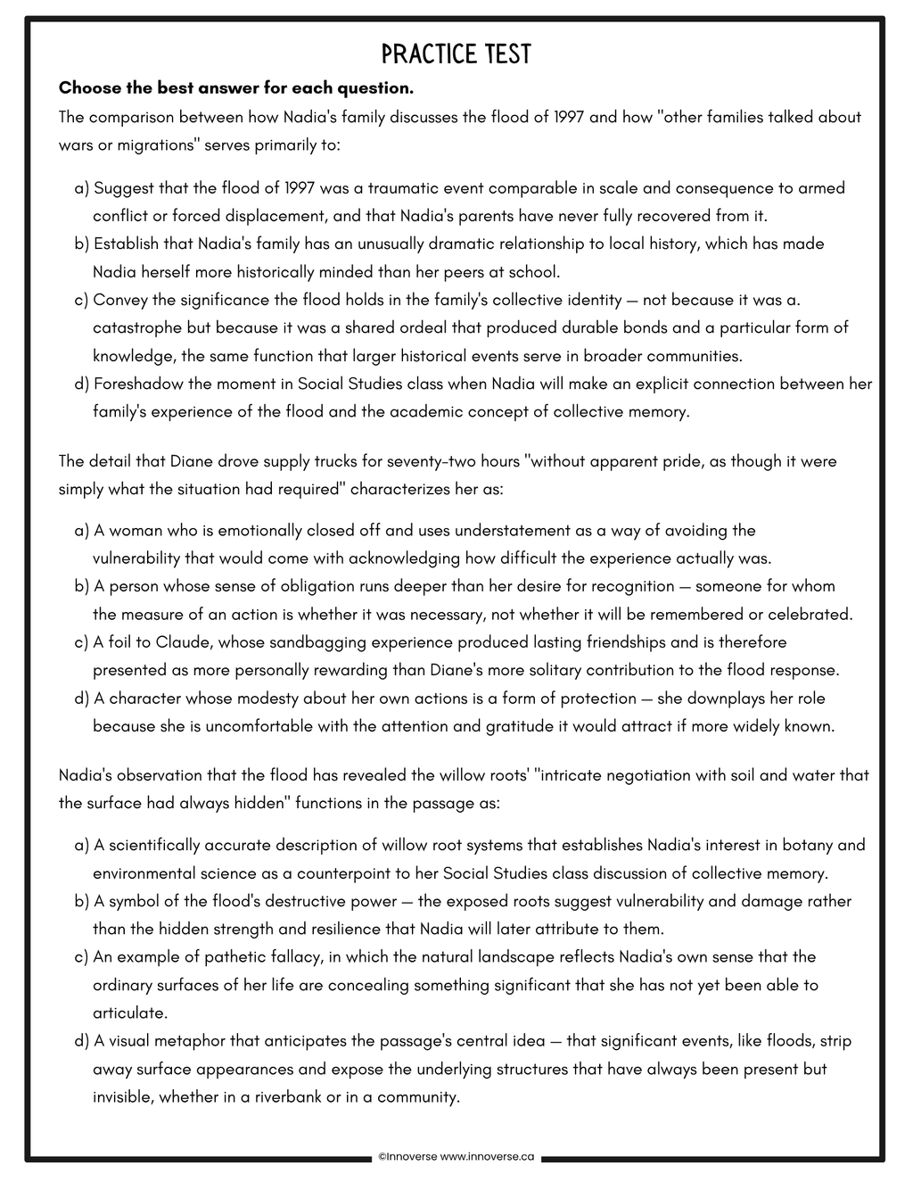Grade 11 English - Reading Comprehension Book of Practice Passages