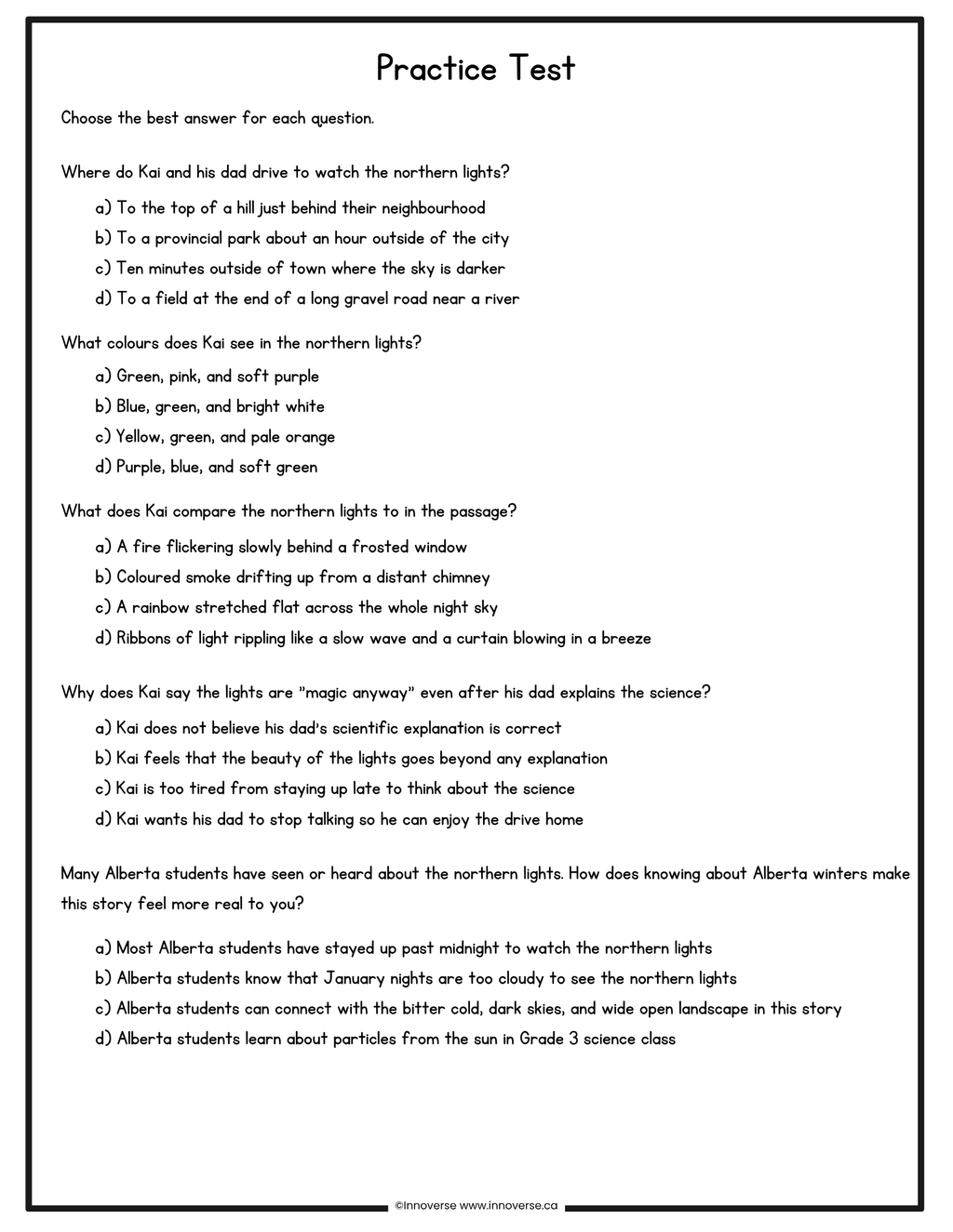 Grade 3 ELAL Reading Comprehension Book of Practice Passages
