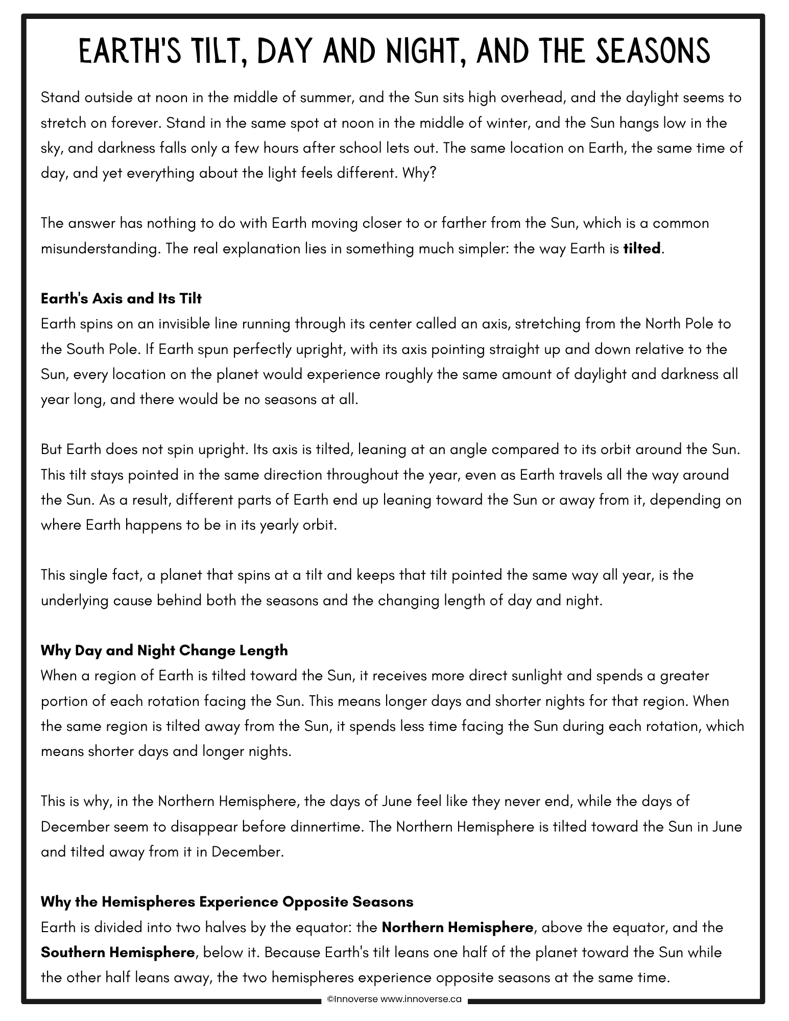 Grade 5 Space Unit | Alberta Science Curriculum | Moon Phases, Eclipses, Seasons & Auroras Workbook
