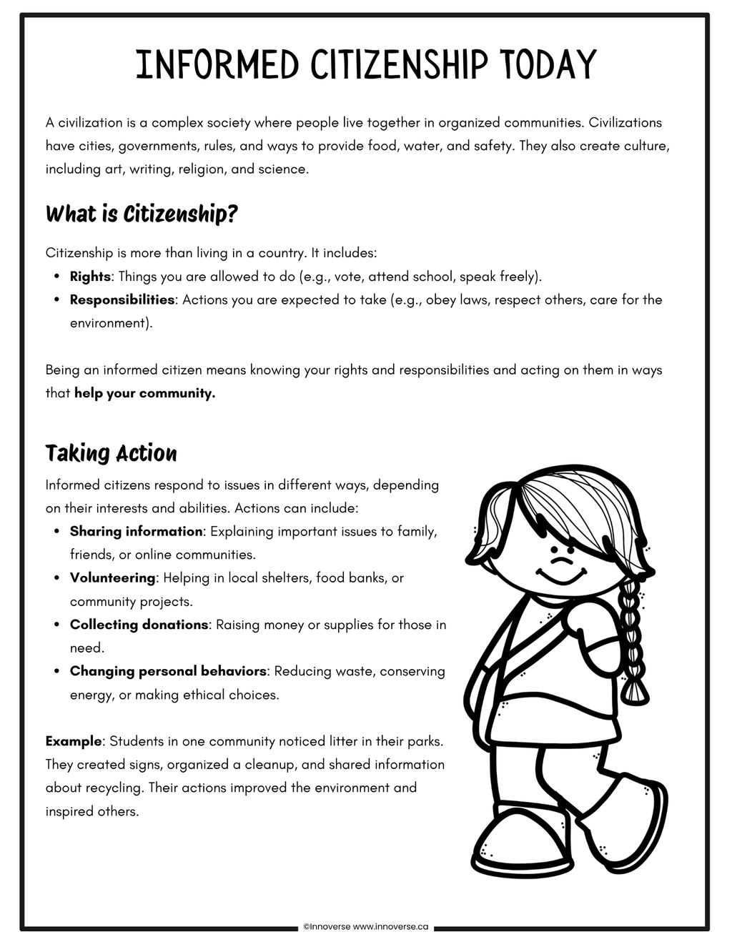 Grade 5 Social Studies - Citizenship - New Alberta Curriculum - Full Unit No Prep