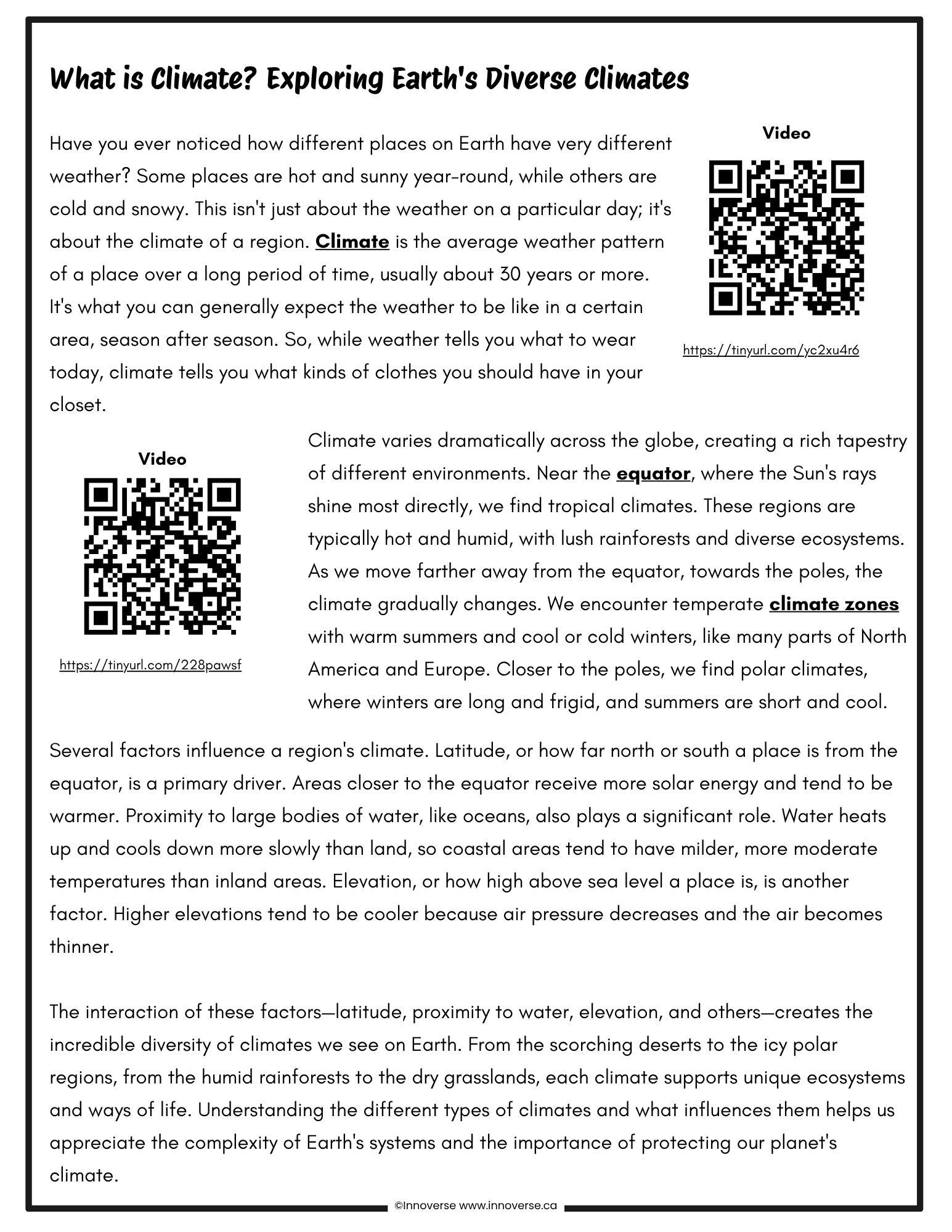Grade 6 Science - Earth Systems - New Alberta Curriculum - No Prep Unit Workbook