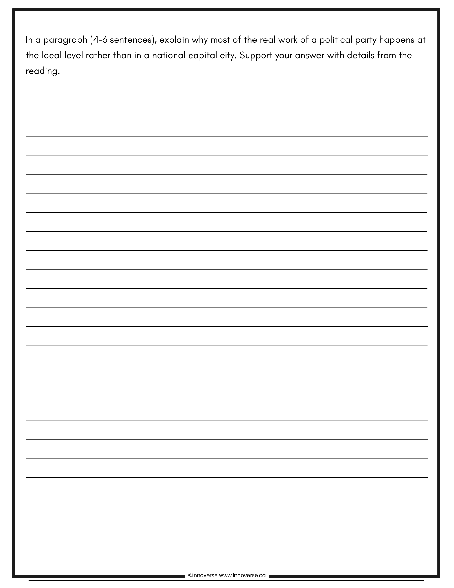Grade 8 Citizenship Unit — Complete Print & Use Workbook (NEW Alberta Curriculum)
