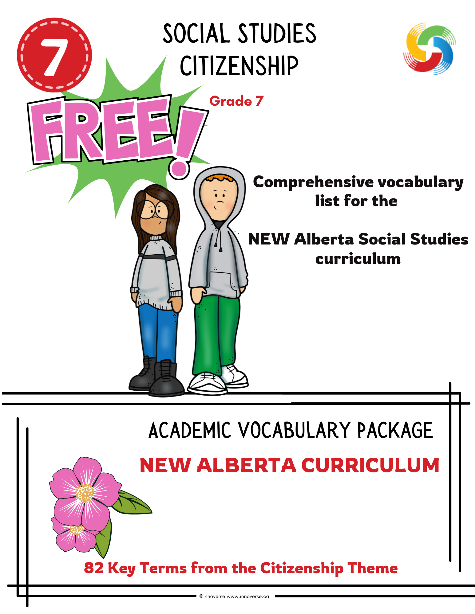 Grade 7 Social Studies FREE Vocabulary Booklet | Citizenship Unit