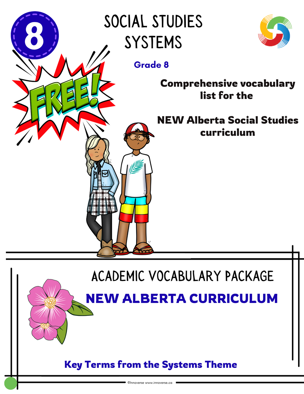 Grade 8 Social Studies New Alberta Curriculum - FREE Vocabulary set for the SYSTEMS unit