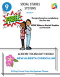 Grade 9 New Alberta Social Studies: Systems | FREE Academic Vocabulary Booklet | 25 Pages